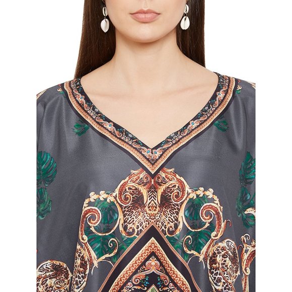 Animal Printed Plus Size Polyester Kaftan Dress for Women by Gypsie Blu - Picture 5 of 8